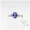 Image 1 : MZ50-35 10KT WHITE GOLD TANZANITE & DIAMOND RING