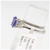 Image 2 : MZ50-35 10KT WHITE GOLD TANZANITE & DIAMOND RING