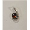 Image 1 : 14K WHITE GOLD AMMOLITE AND DIAMOND PENDANT