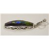 Image 2 : 14K WHITE GOLD AMMOLITE PENDANT WITH 14K YELLOW