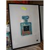 Image 1 : FRAMED "CHANEL BOTTLE" PICTURE (25" X 33")