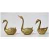 Image 1 : SET OF 3 VINTAGE BRASS SWANS