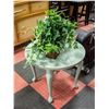 Image 1 : ROUND SIDE TABLE + LARGE WICKER BASKET PLANT