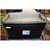 Image 1 : LOT OF TWO 38 GALLON HINGE LIDDED TOTES