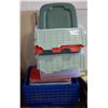 LOT OF PLASTIC STORAGE TOTES