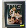 Image 1 : PEARS SOAP FRAMED PRINT 13" X 16"