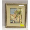 Image 1 : FRAMED WATERCOLOUR - MEDITERRANEAN SCENE