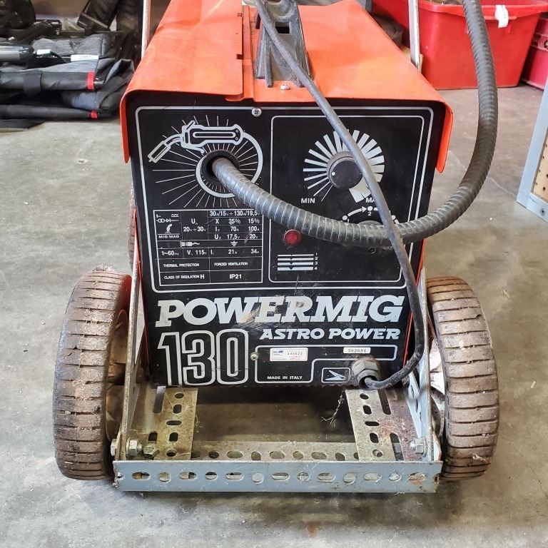 POWER MIG 130 ASTRO POWER MIG WELDER WORKING WITH CART
