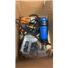 Image 2 : BOX OF POWER TOOLS, HEAT GUN, DRILLS AND STAPLERS