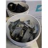Image 2 : 3 PAILS OF PVC PIPE FITTINGS AND JOIST HANGERS
