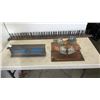 Image 1 : 2 IRON WALL HANGERS, PIECE OF I BEAM AND 2 ADJUSTABLE ROLLERS