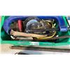 Image 4 : BOX AND BIN OF SAWBLADES, HAMMERS, FILES, CLAMPS, SHOP SUPPLIES