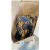 Image 6 : BOX AND BIN OF SAWBLADES, HAMMERS, FILES, CLAMPS, SHOP SUPPLIES