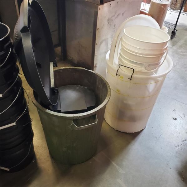 WINE MAKING BUCKETS WITH GARBAGE CAN AND WASTE BIN