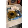 Image 2 : PEWTER DUCK DISH, ART GLASS APPLE, DECORATIVE SHELLS, VASES, CARNIVAL GLASS DISH