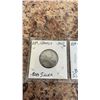Image 2 : 1947 MAPLE LEAF CANADIAN COINS 25 CENTS, 10 CENTS .800 SILVER, 5 CENTS, AND 1 CENT