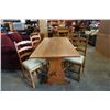 Image 2 : VINTAGE WOOD DINING TABLE WITH 4 CHAIRS