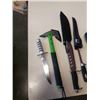 Image 2 : FILLET KNIFE, HUNTING KNIFE, HATCHET AND FLASHLIGHT