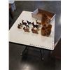 Image 1 : TRAY OF DEER FIGURES - INCLUDES ROYAL DUX FIGURE, JAPAN FIGURES AND WOOD CUPS