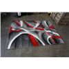 Image 1 : SUMMIT COLLECTION AREA CARPET RED AND GREY - 7 X 5 FOOT
