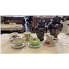 Image 1 : 4 CHINA CUPS AND SAUCERS AND 2 JAPANESE LIDDED URNS - ROYAL ALBERT, PARAGON, DUCHESS AND KAYSONS