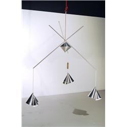 Mid Century Modern Counter balance chandelier, c. 1980