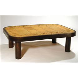 Roger Capron Coffee table with leaves, Vallauris, France, c. 1950