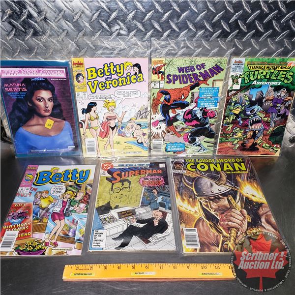 COMBO - VARIETY (7): Includes Betty & Veronica, Spiderman, Conan, Superman, Teenage Mutant Ninja Tur