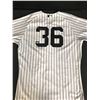 Image 1 : CARLOS BELTRAN SIGNED AND GAME USED NY YANKEES JERSEY (5 COAS PSA, HERITAGE?)