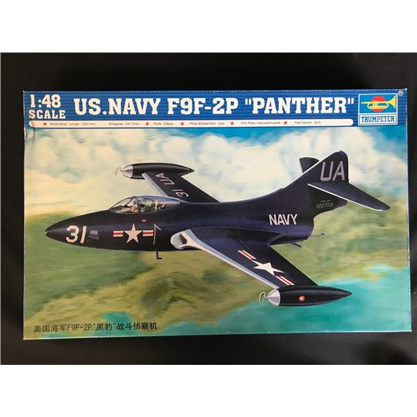 UNBUILT TRUMPETER 1:48 SCALE US NAVY F9F-20 PANTHER MODEL KIT