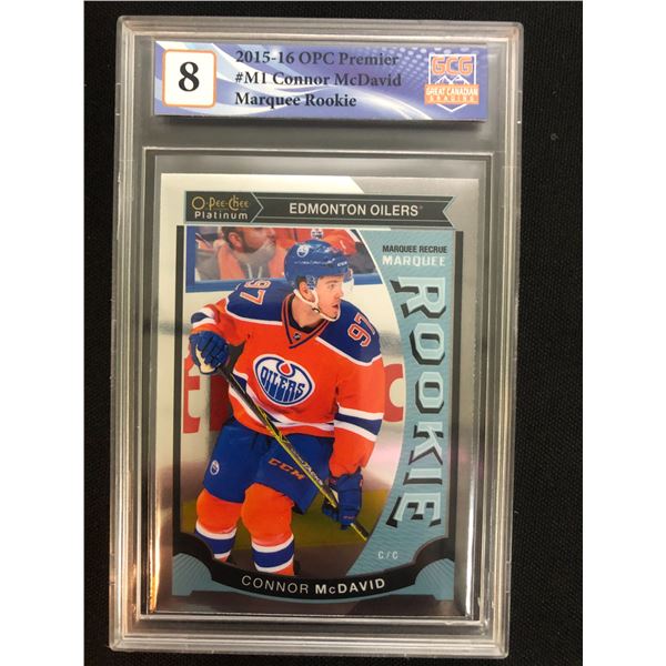 2015-16 OPC PREMIER NO.M1 CONNOR MCDAVID MARQUEE ROOKIE (GCG 8)