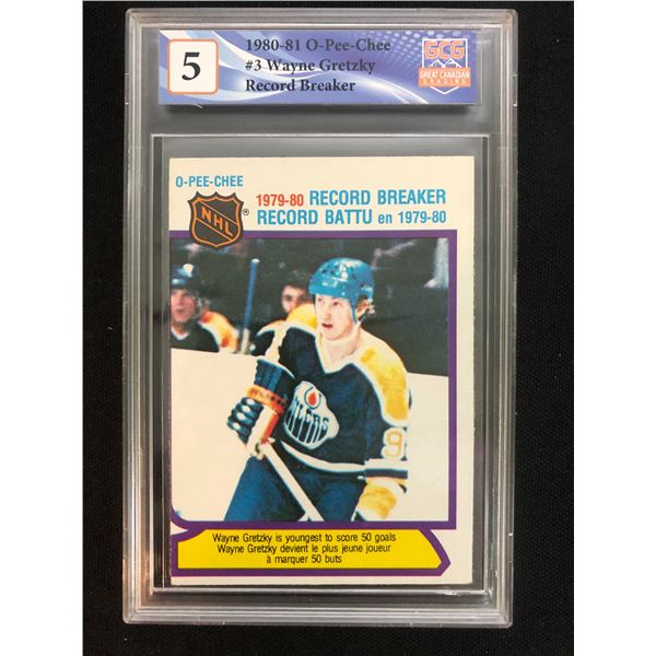 1980-81 O-PEE-CHEE NO.3 WAYNE GRETZKY RECORD BREAKER (GCG 5)