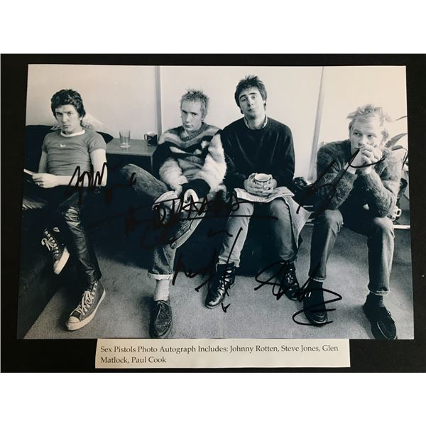 SEX PISTOLS BAND SIGNED 8X10 (RA COA)