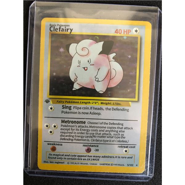 1999 POKEMON FIRST EDITION HOLO CLEFAIRY 5/102 BASE SET