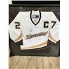 Image 1 : SCOTT NIEDERMAYER SIGNED AND FRAMED DUCK STANLEY CUP JERSEY (PASTIME COA)