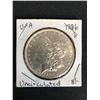 Image 1 : UNCIRCULATED 1886 US MORGAN SILVER DOLLAR PHILADELPHIA MINT