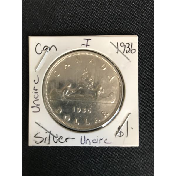 UNCIRCULATED 1936 CANADIAN SILVER DOLLAR