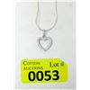 Image 1 : New Sterling Silver Crystal Heart Necklace