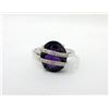 Image 1 : 3.2 CT Amethyst & Diamond Crossover Design Ring