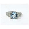 Image 1 : Blue Topaz & Diamond Ring Set In Sterling Silver