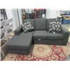 Image 1 : Grey Fabric Sectional with Chaise End - No Legs