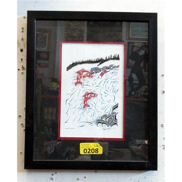 Richard Shorty Framed Print - Salmon