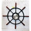 Image 1 : 26" Metal and Wood Ships Wheel Clock