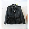 Image 1 : Ladies New Black Leather Jacket - Size 16