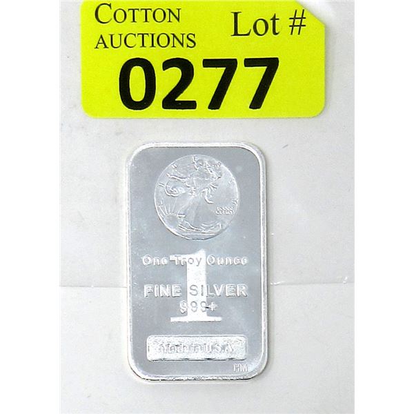 1 Oz. .999+ Silver Walking Liberty Bar