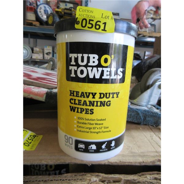 6 Tub O' Towels Heavy Duty Wipes - 90 per tub