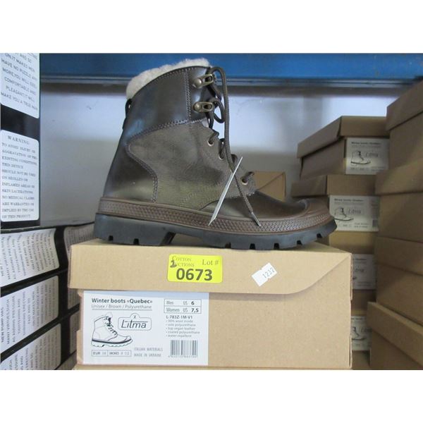 2 Pairs of New Unisex Quebec Boots - Brown