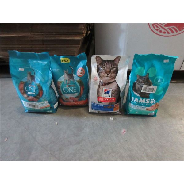 4 Assorted Bags of Dry Cat Food