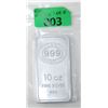 Image 1 : 10 Oz. .999 Silver JBR Recovery Silver Bar