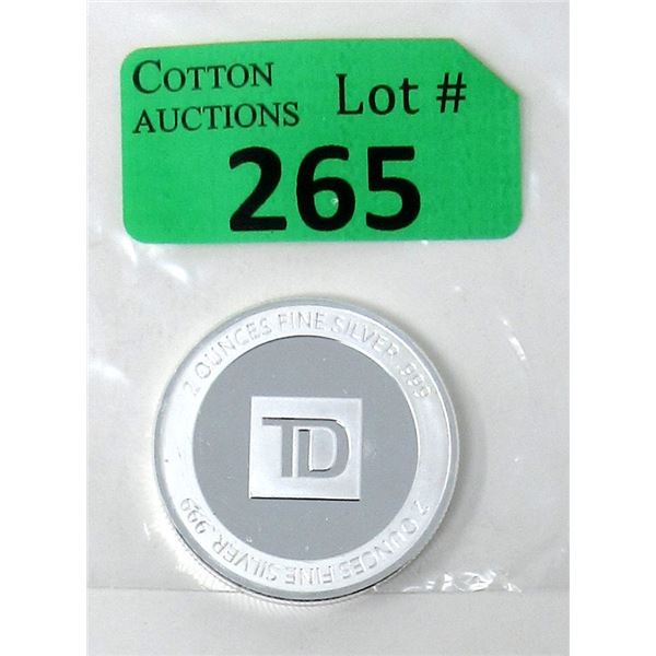 2 Oz. .999 Silver TD Bank Investor Round